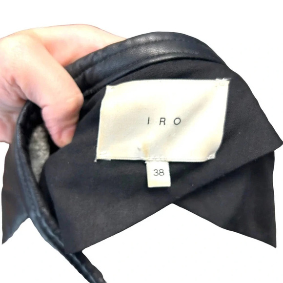 IRO Ceylona Blazer Jacket Leather Trimmed Gray‎ Size 38 US 6 - Picture 8 of 10